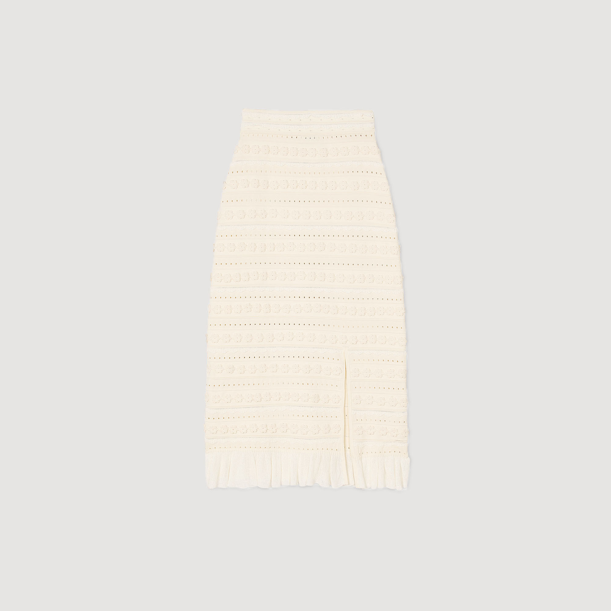 Long skirt with crochet detailing