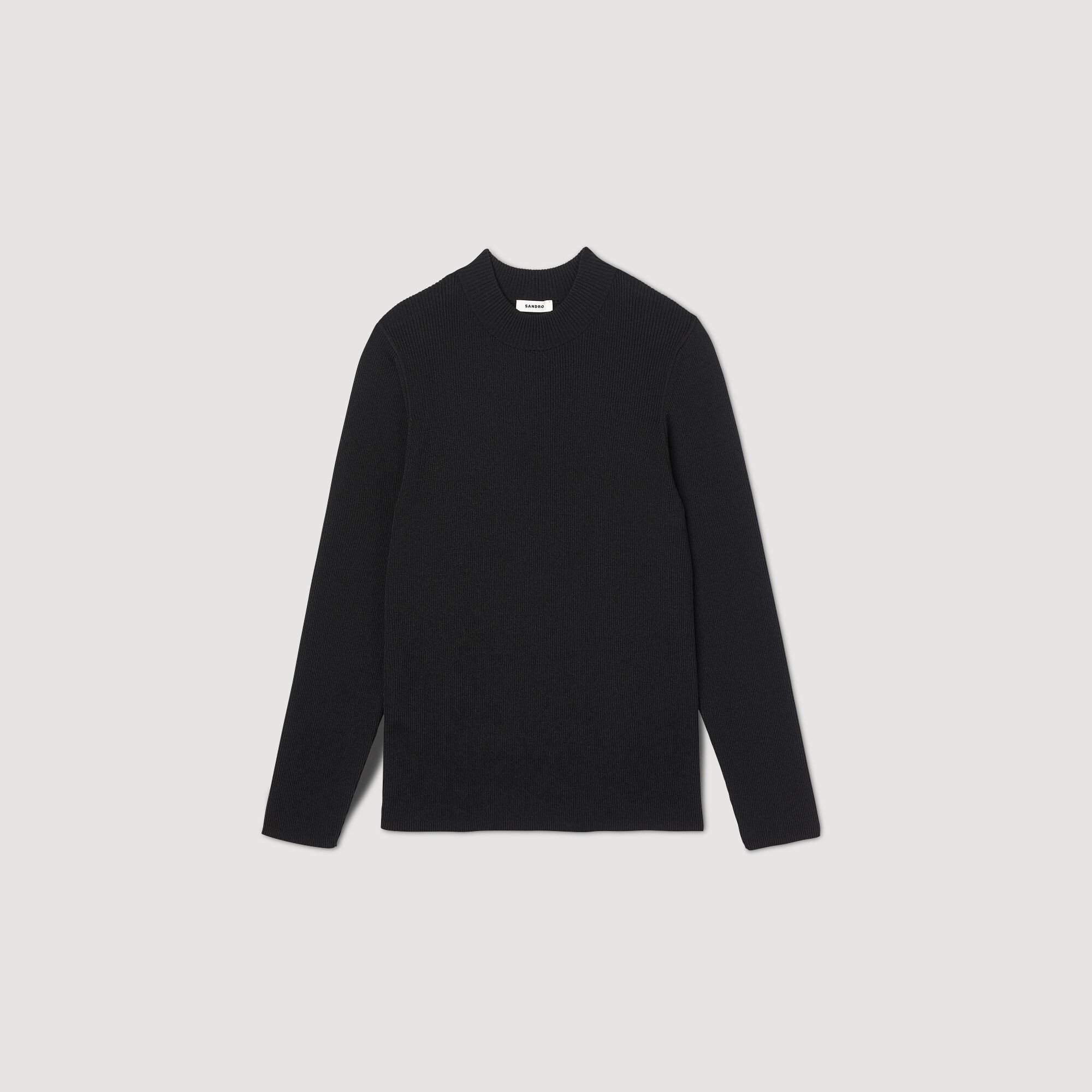 Rib knit crew neck jumper