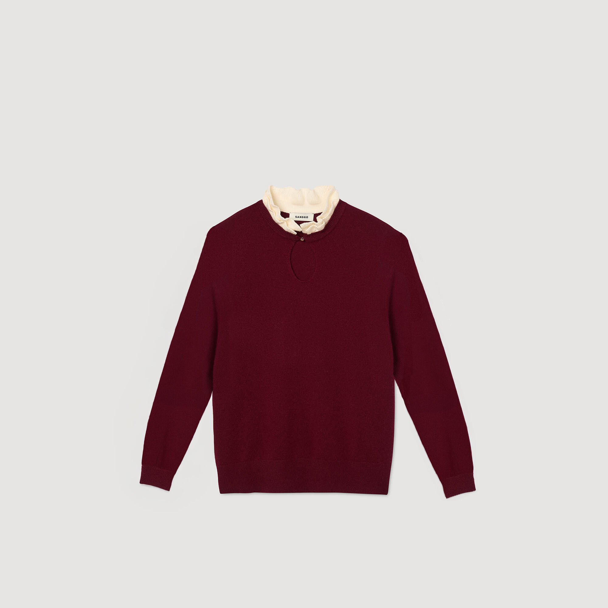 Ruffled-neck jumper