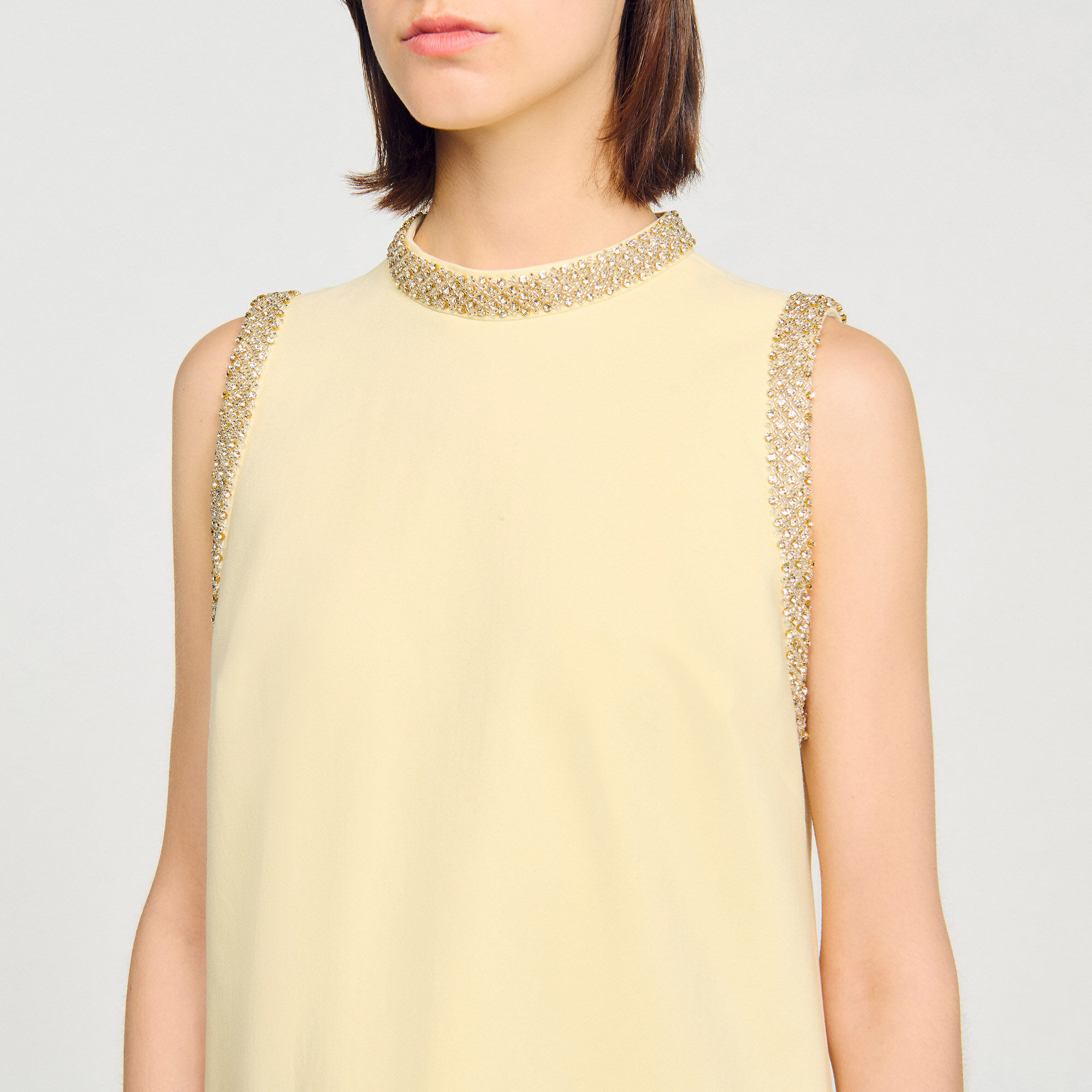 Short dress with rhinestone details