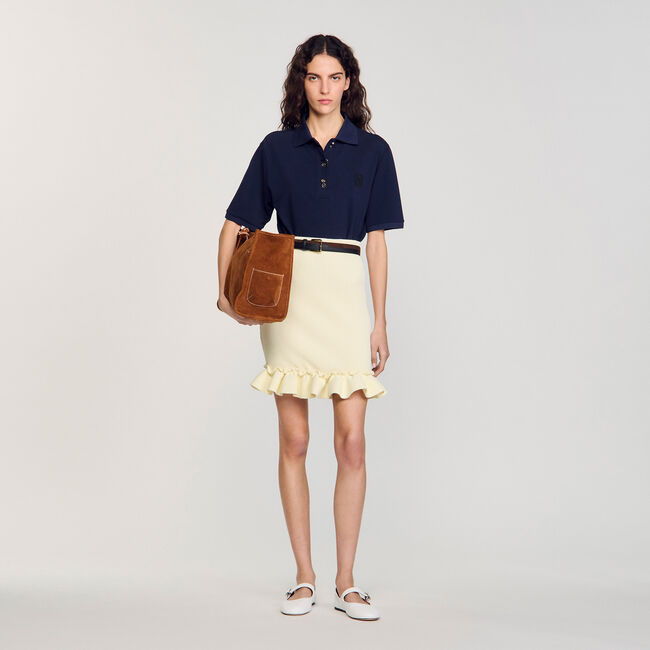 Knitted skirt with ruffle