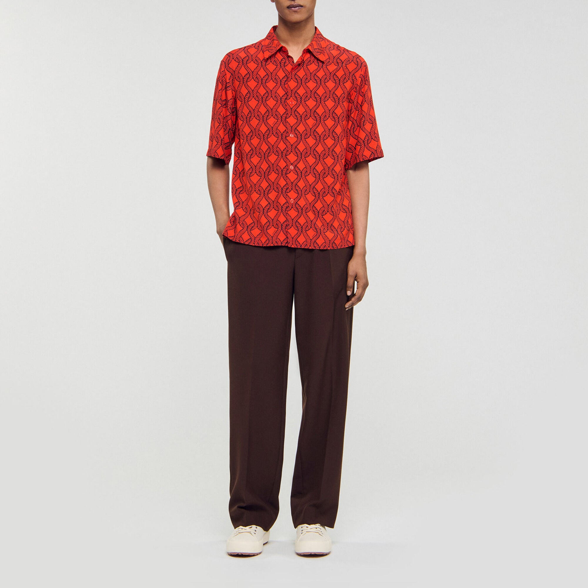 Loose-fit rope print shirt - Men | Sandro