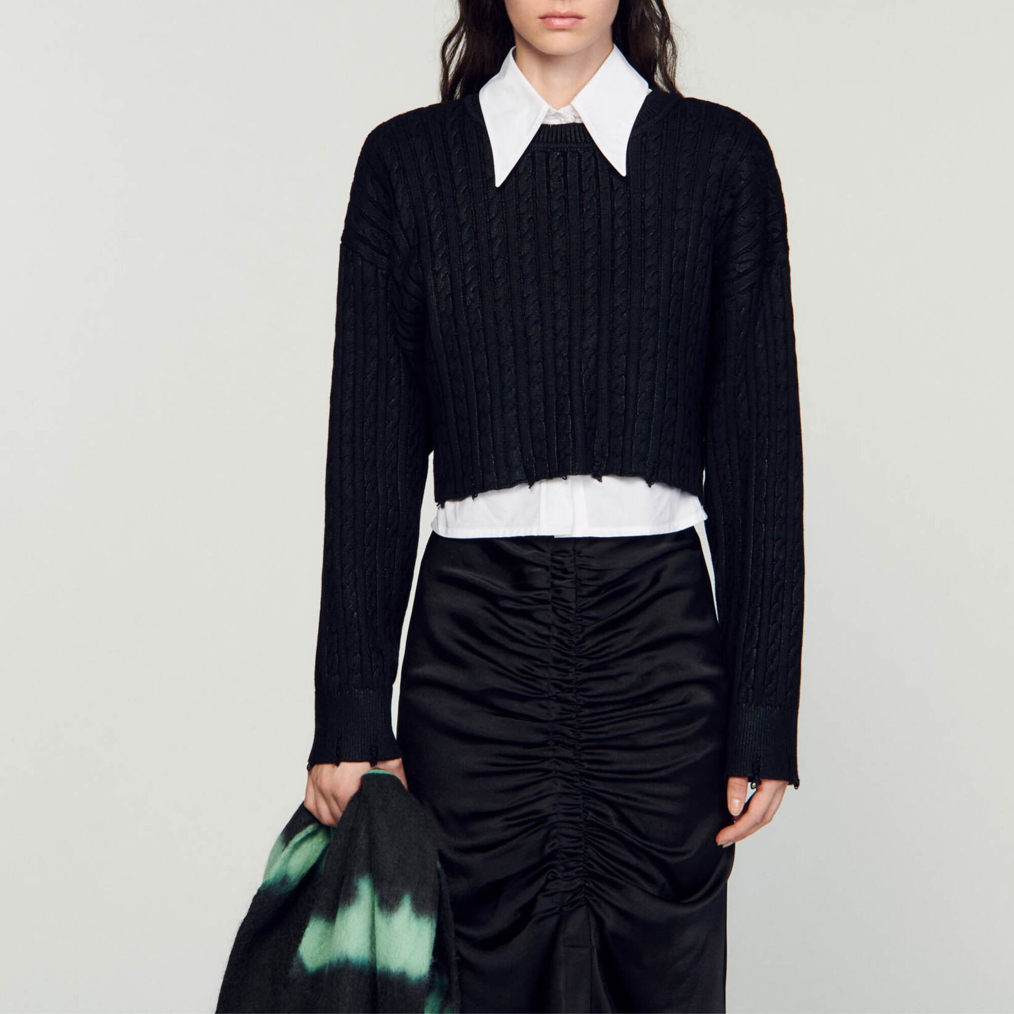 Cropped knit jumper