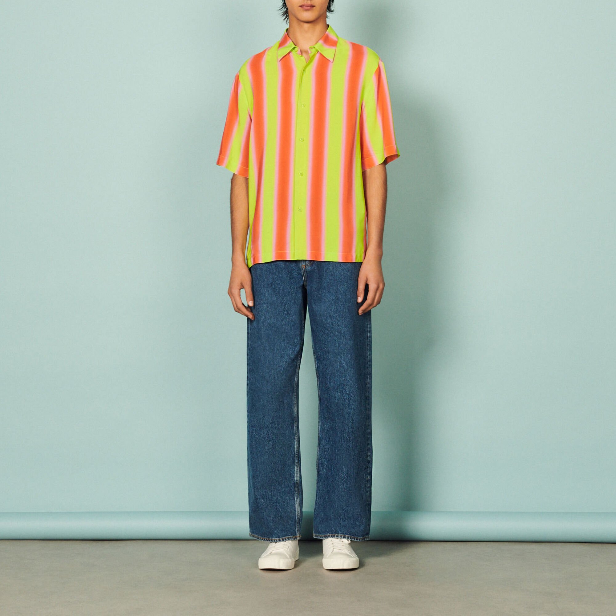 Striped flowing shirt