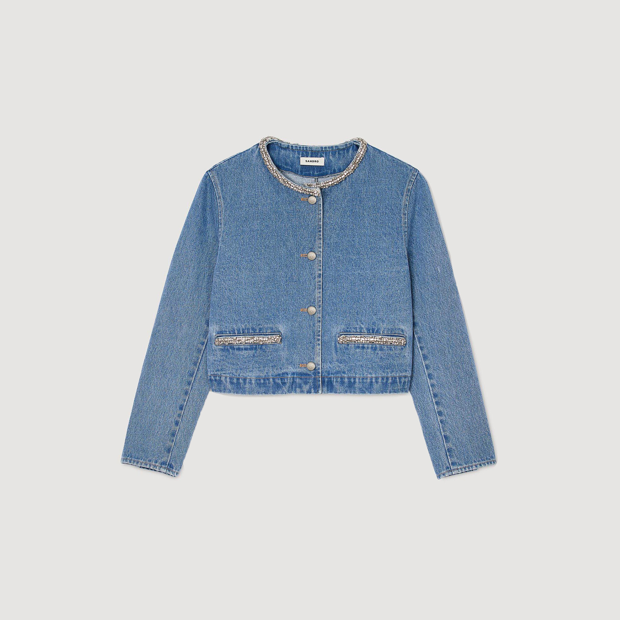 Rhinestone denim jacket