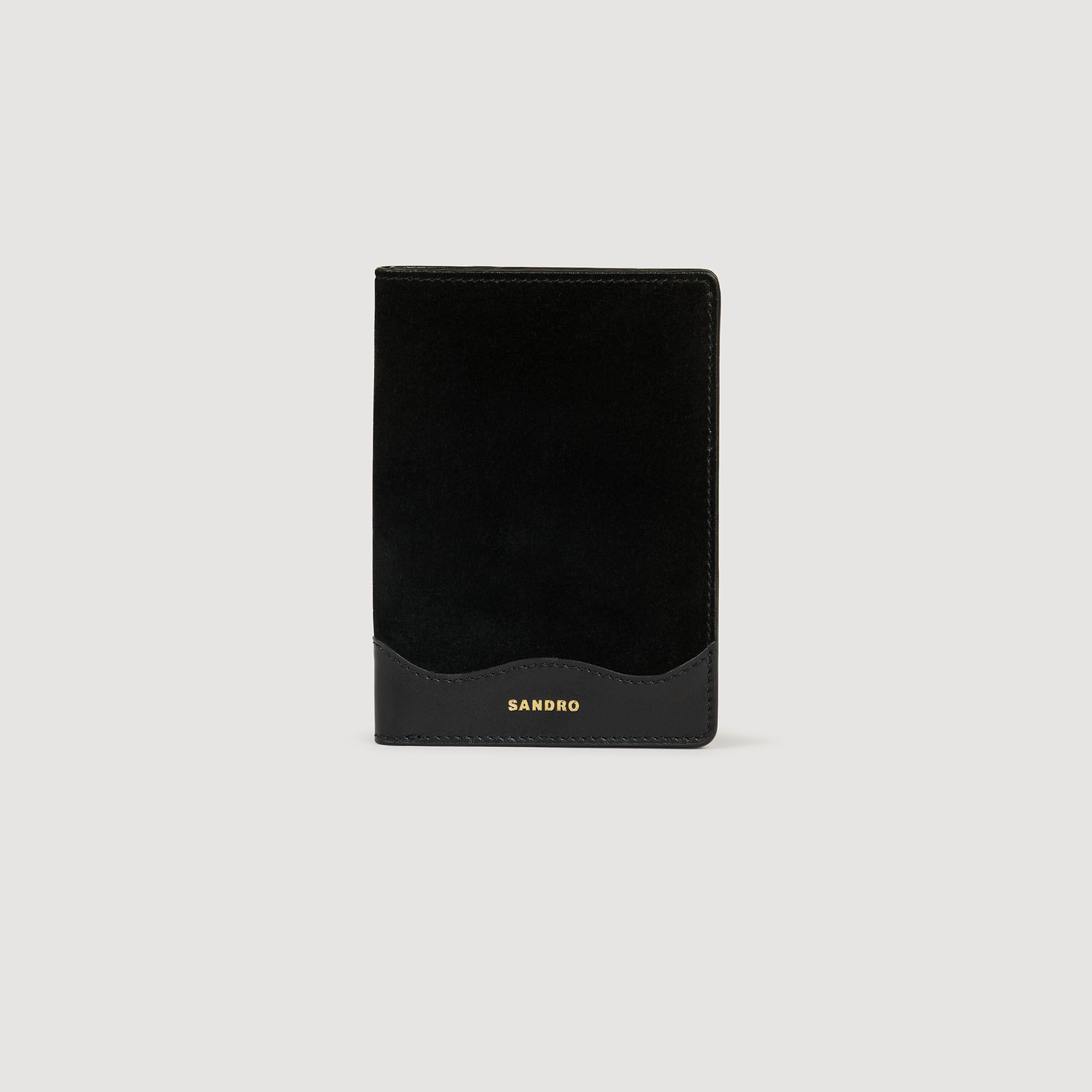 Leather and suede passport case