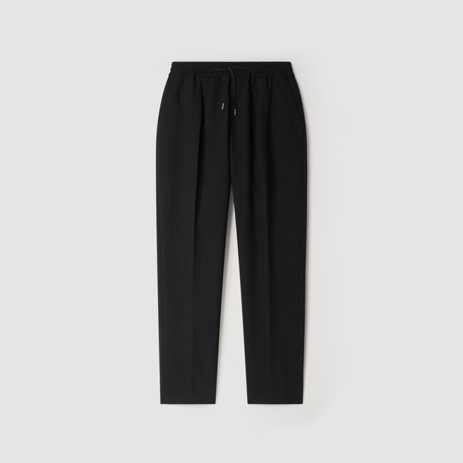 Elasticated straight trousers