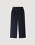 Mixed-material satin trousers