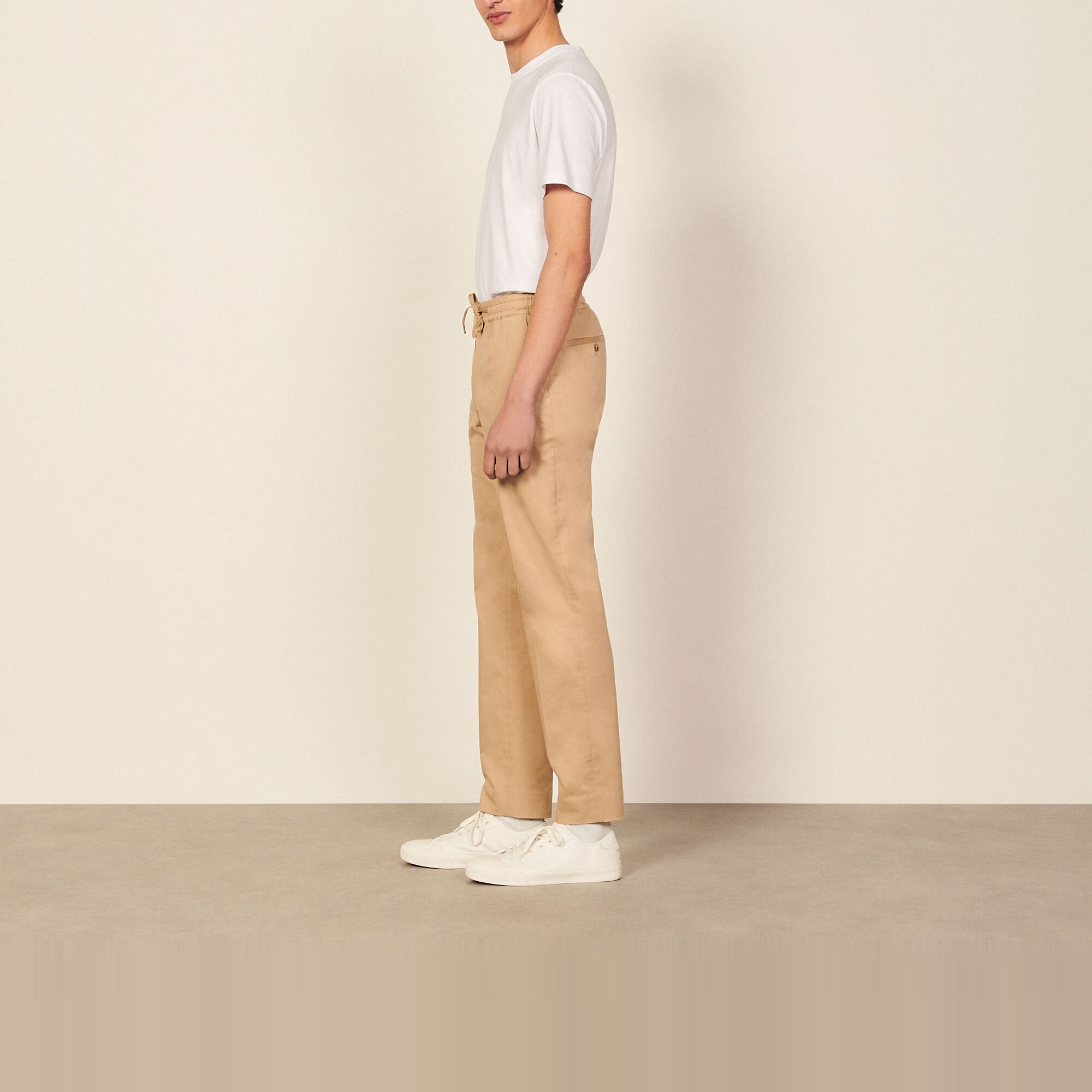 Cotton carrot-fit trousers