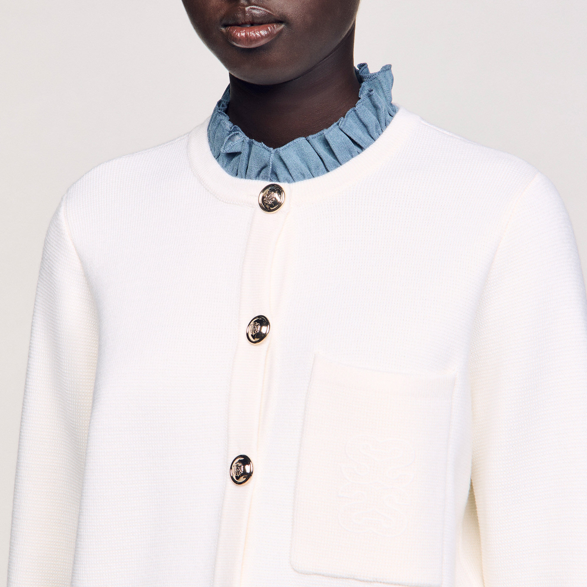 High-neck cardigan