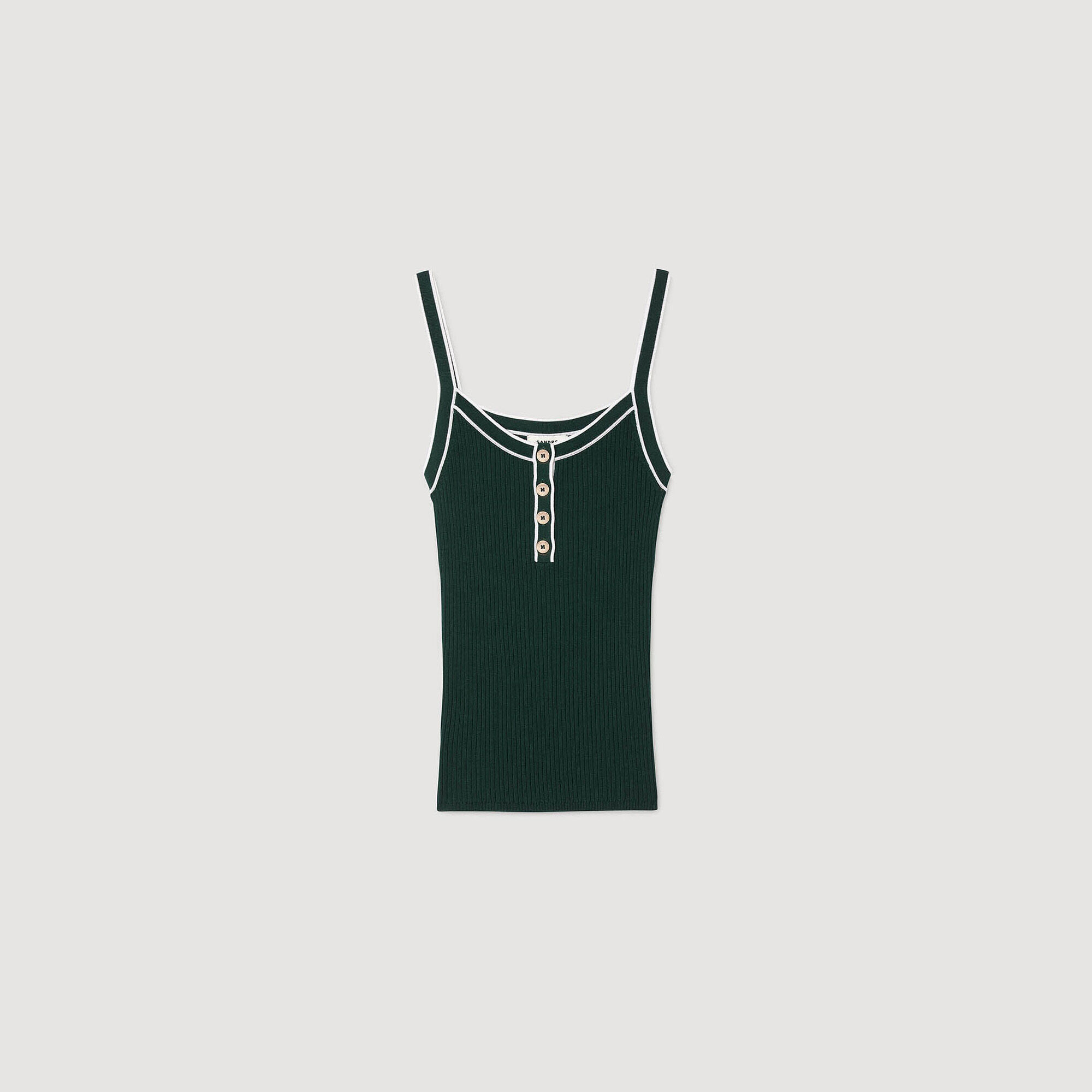 Two-tone knit vest top