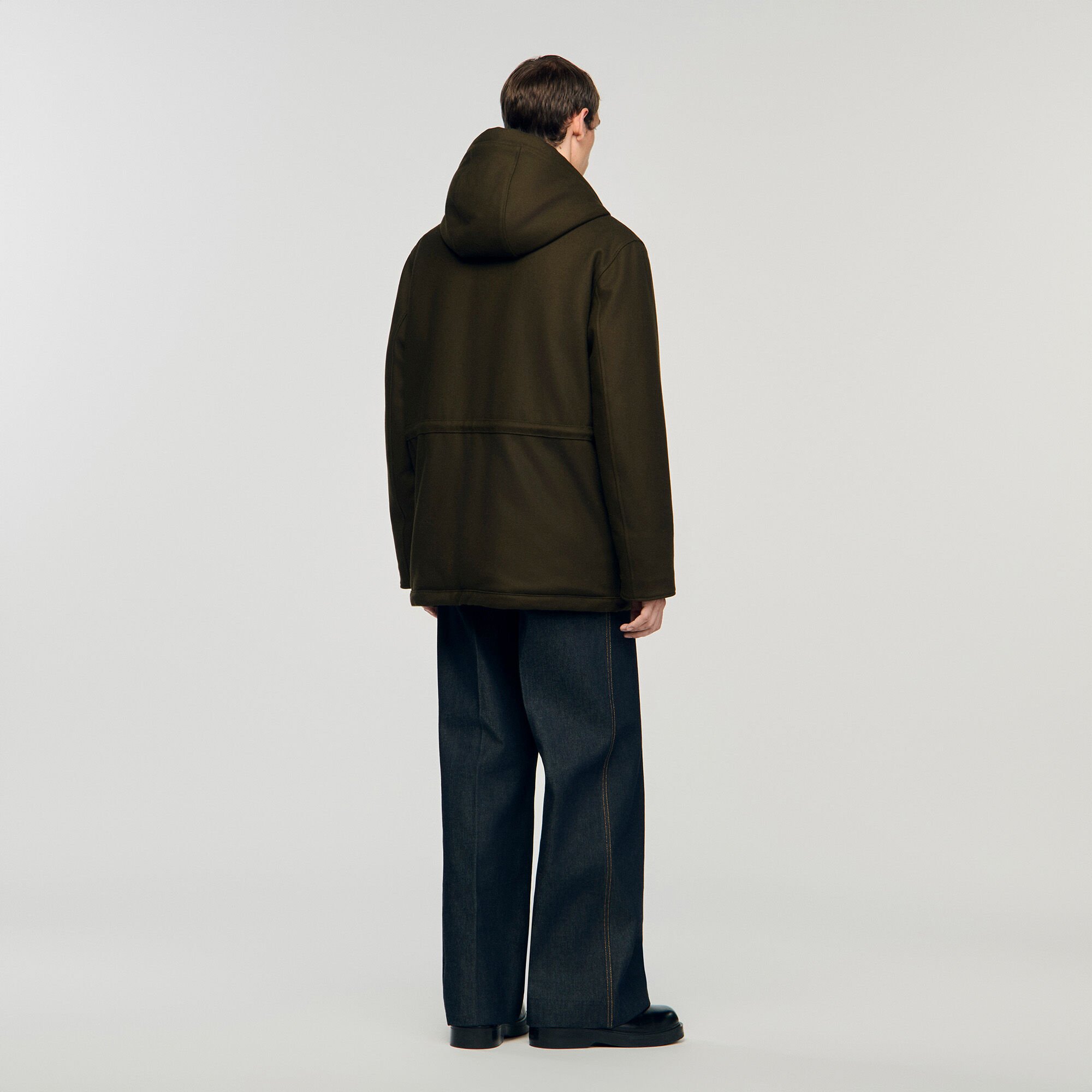 Hooded wool parka