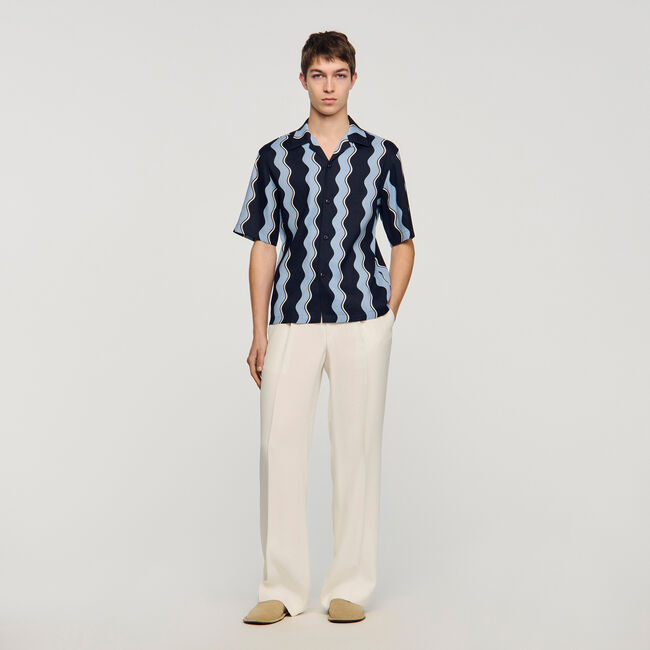 Printed linen shirt