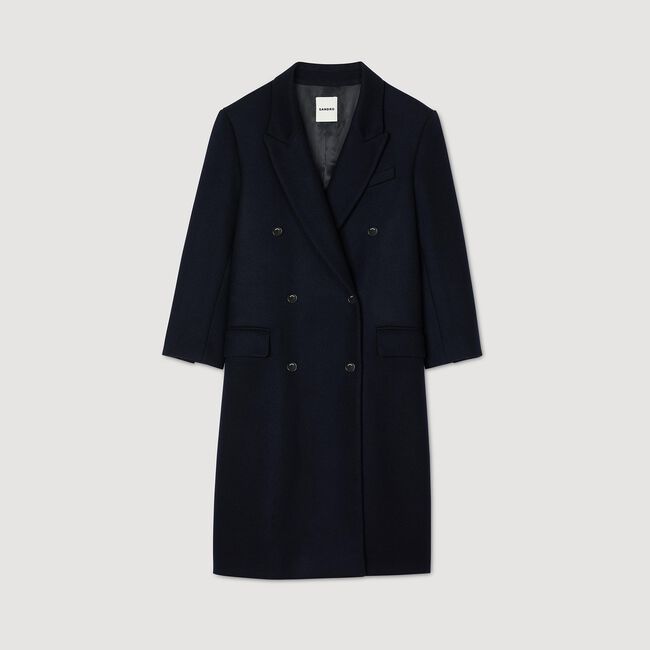 Long wool-blend coat