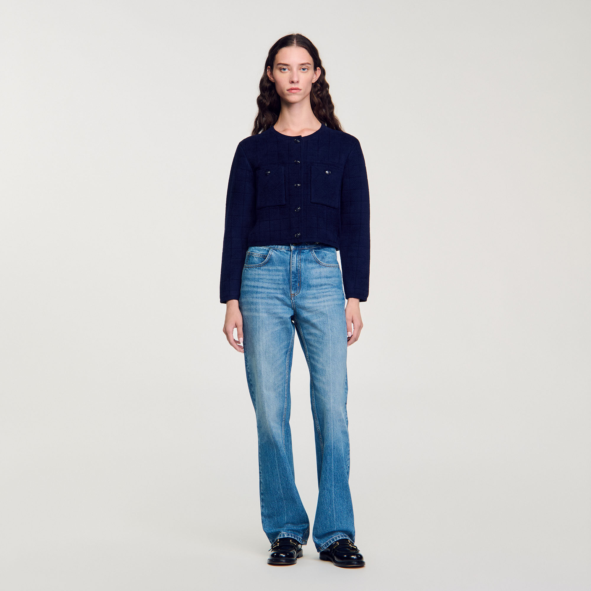 Short knit jacket