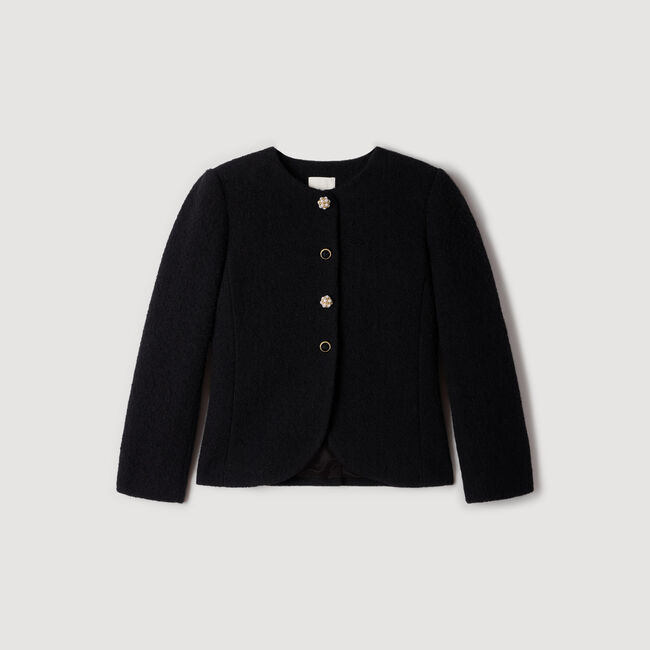 Decorative button tweed jacket - Women | Sandro