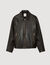 Distressed-look leather jacket