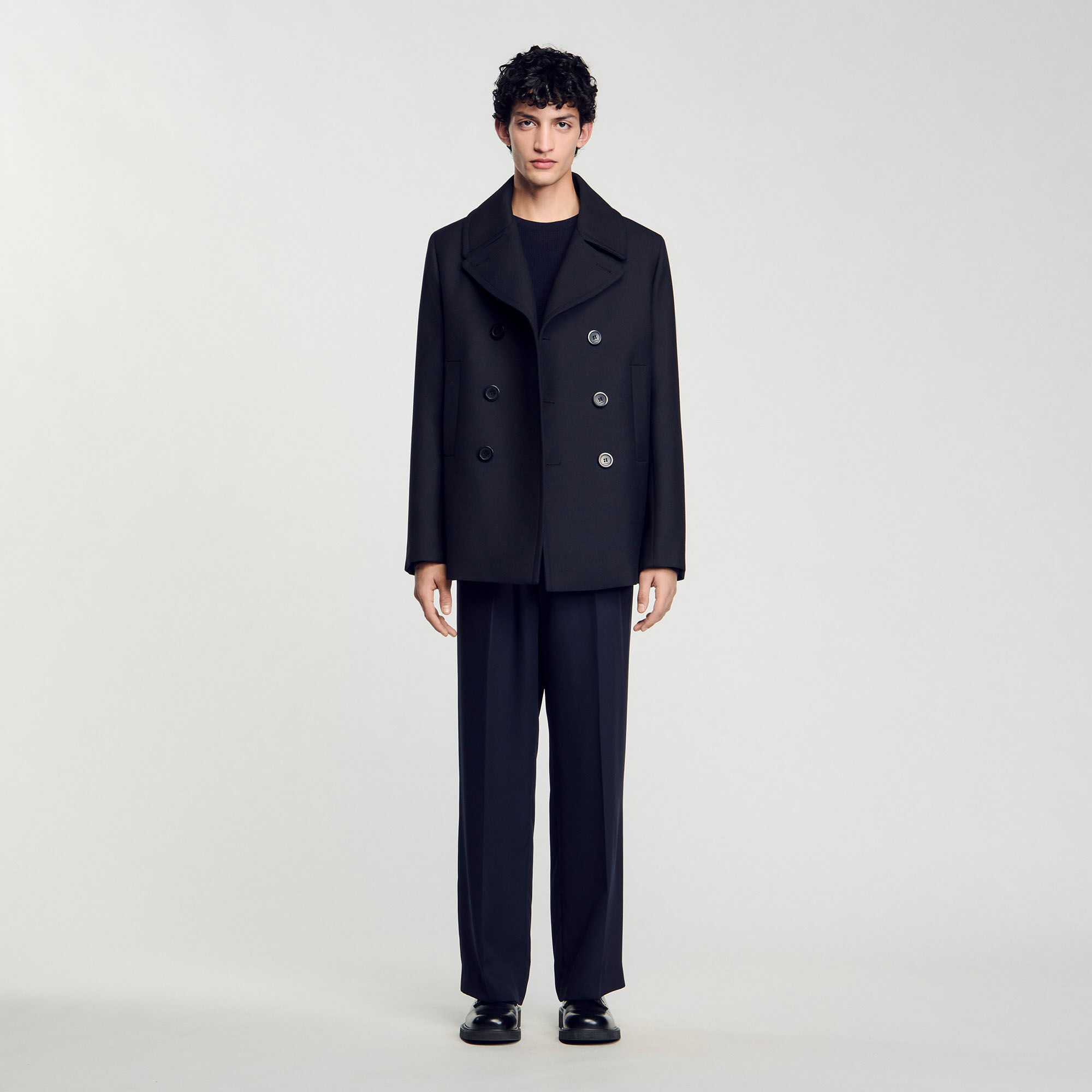 Wool blend pea jacket