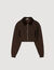 Cropped dual-fabric sweatshirt