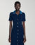 Denim collar knit maxi dress