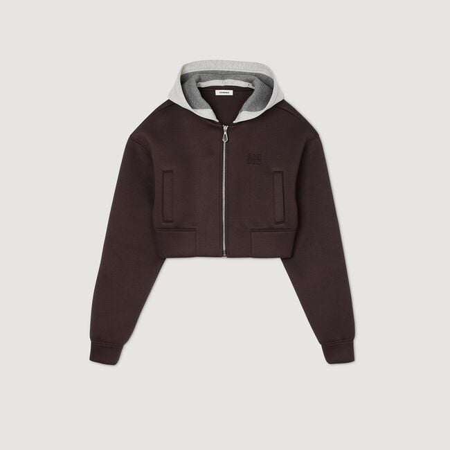 Hooded sweatshirt jacket
