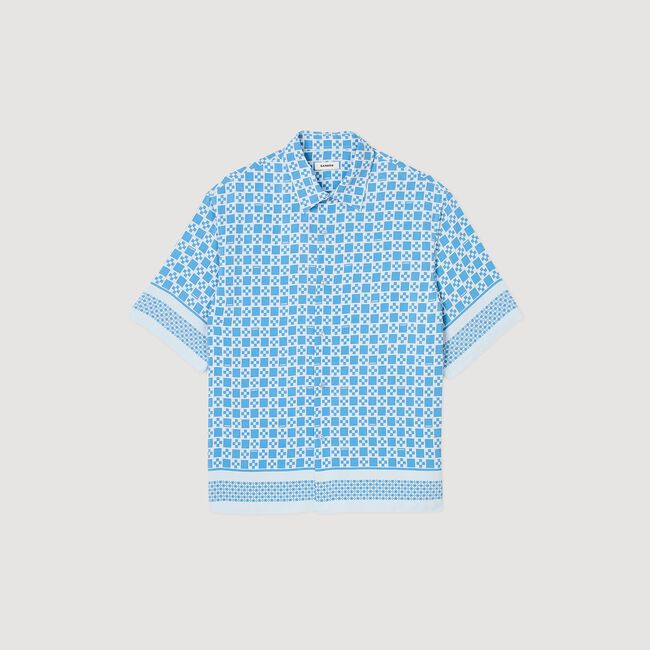 Square cross motif flowing shirt