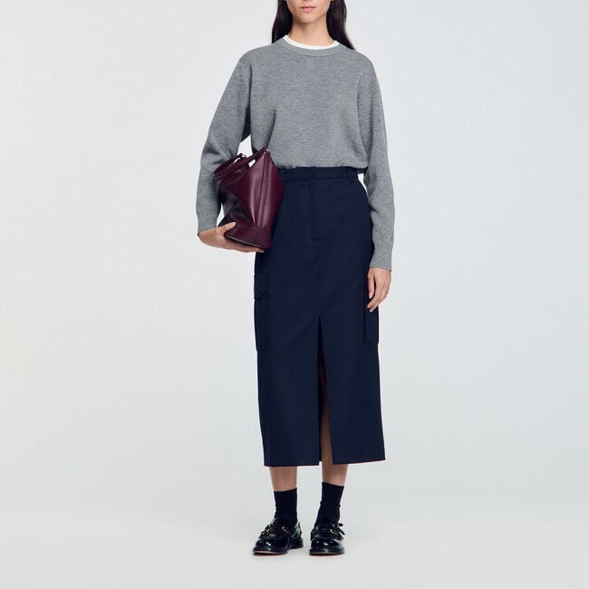 Long cargo skirt