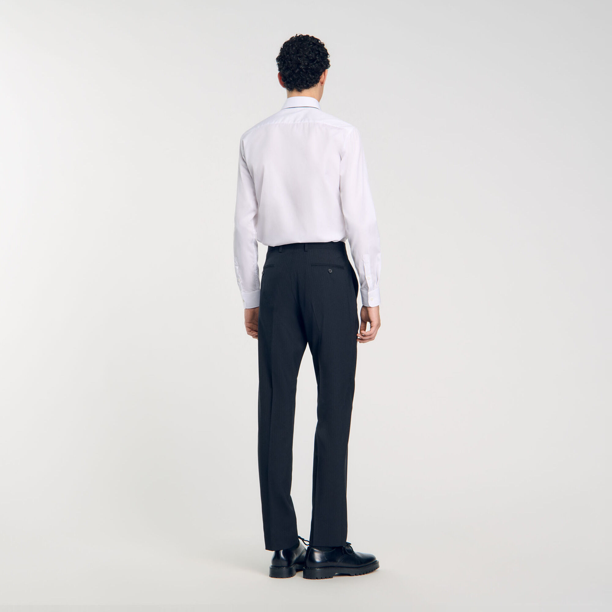 Chalk-striped suit trousers