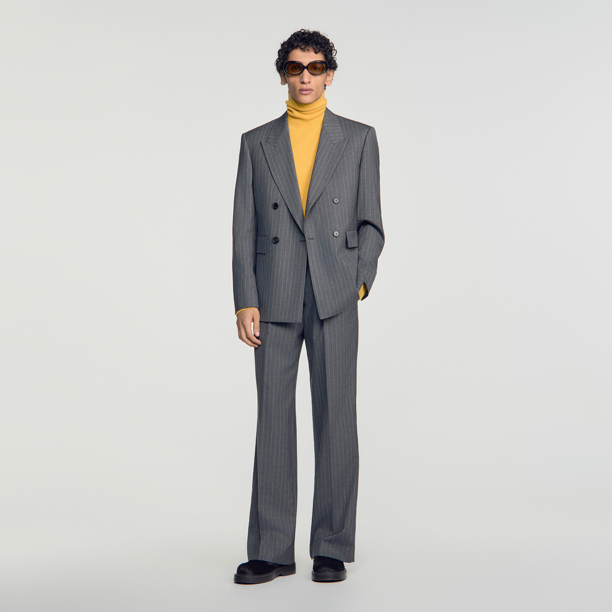 Striped virgin wool jacket - Men | Sandro