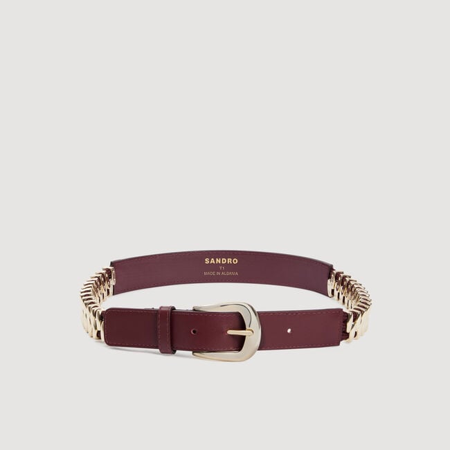 Leather and metal belt