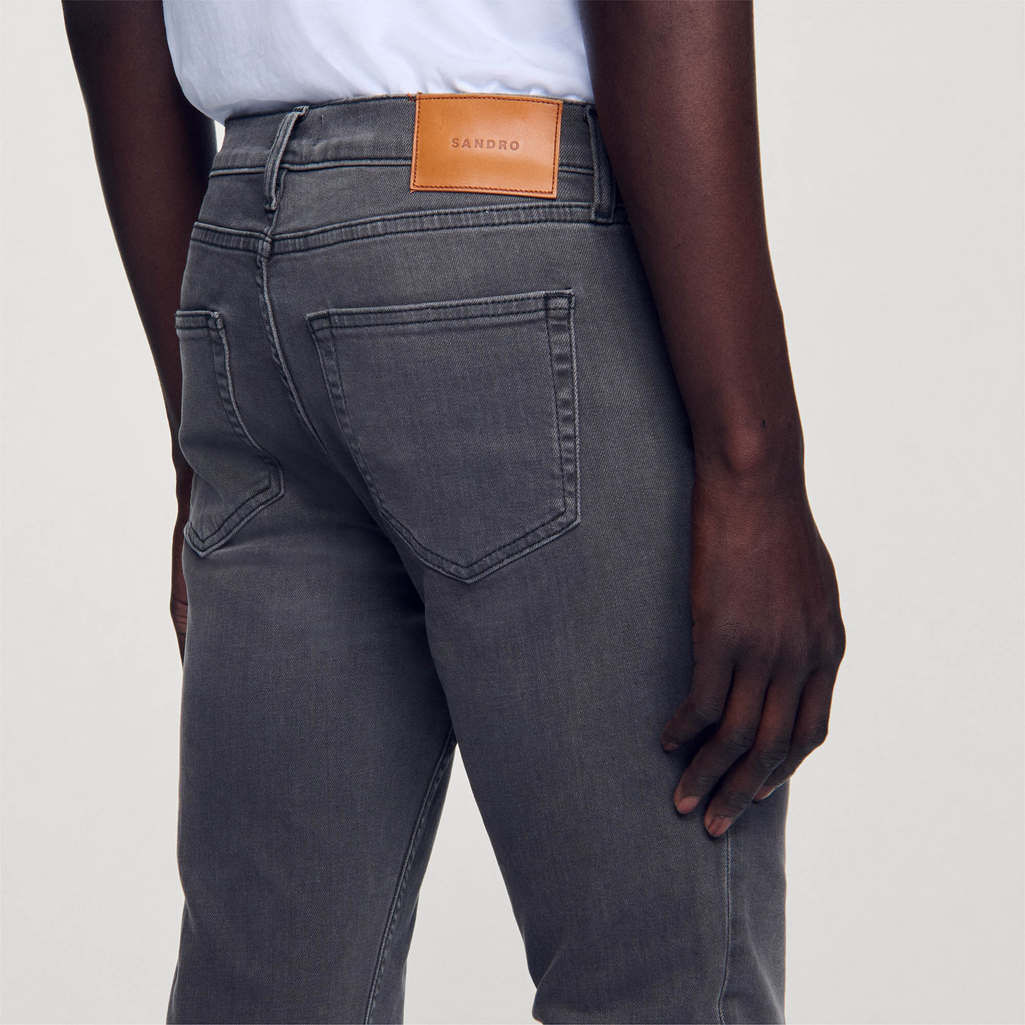 Washed grey jeans