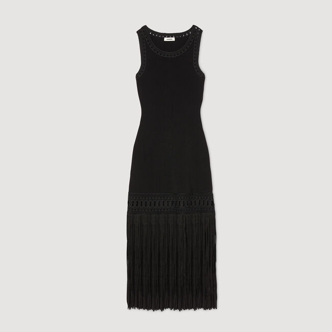 Fringed knit dress