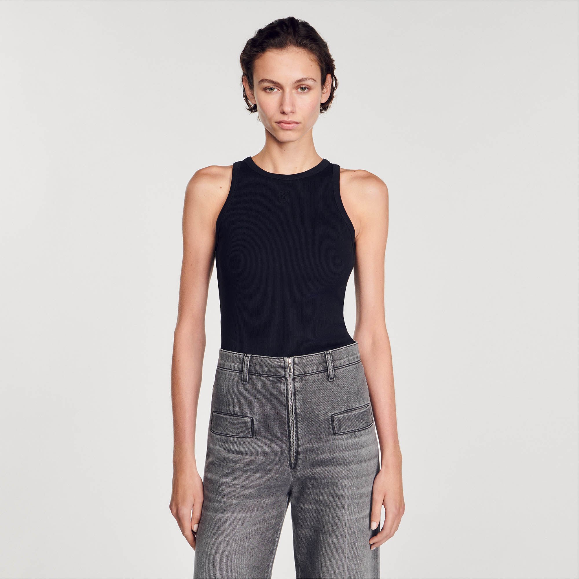 Embroidered vest top