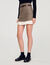 Short skirt with frill and belt