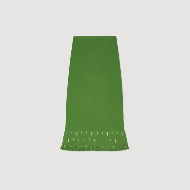 Long knit skirt with charms