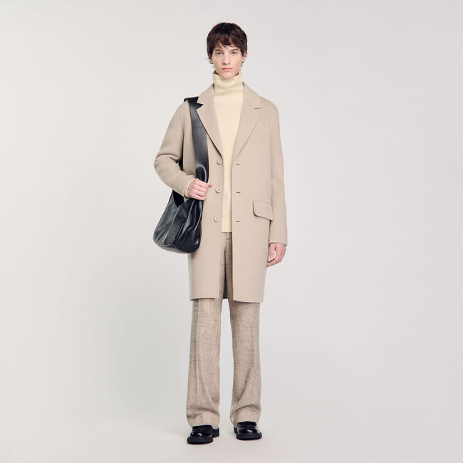 Straight-cut wool coat