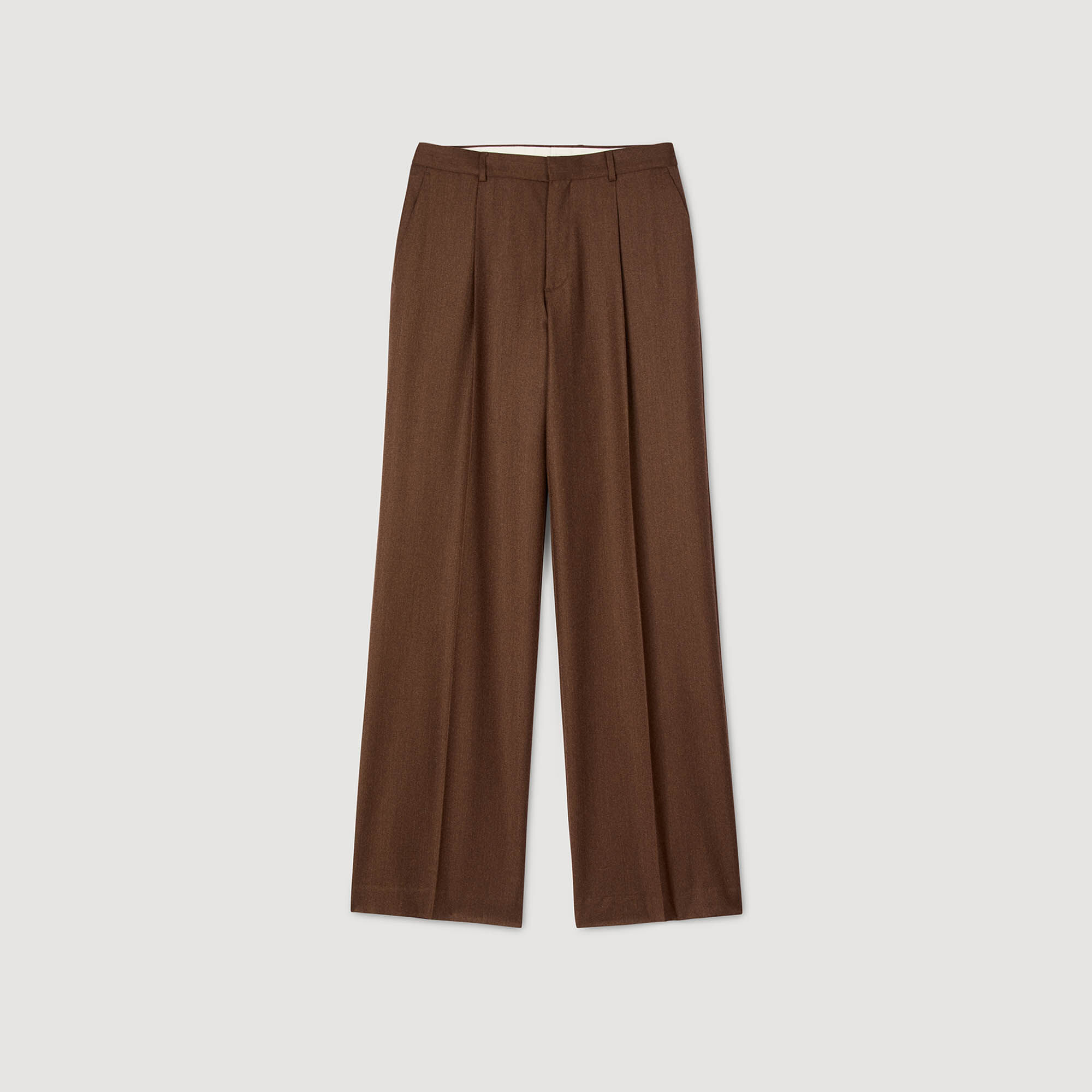 Wide-leg wool trousers