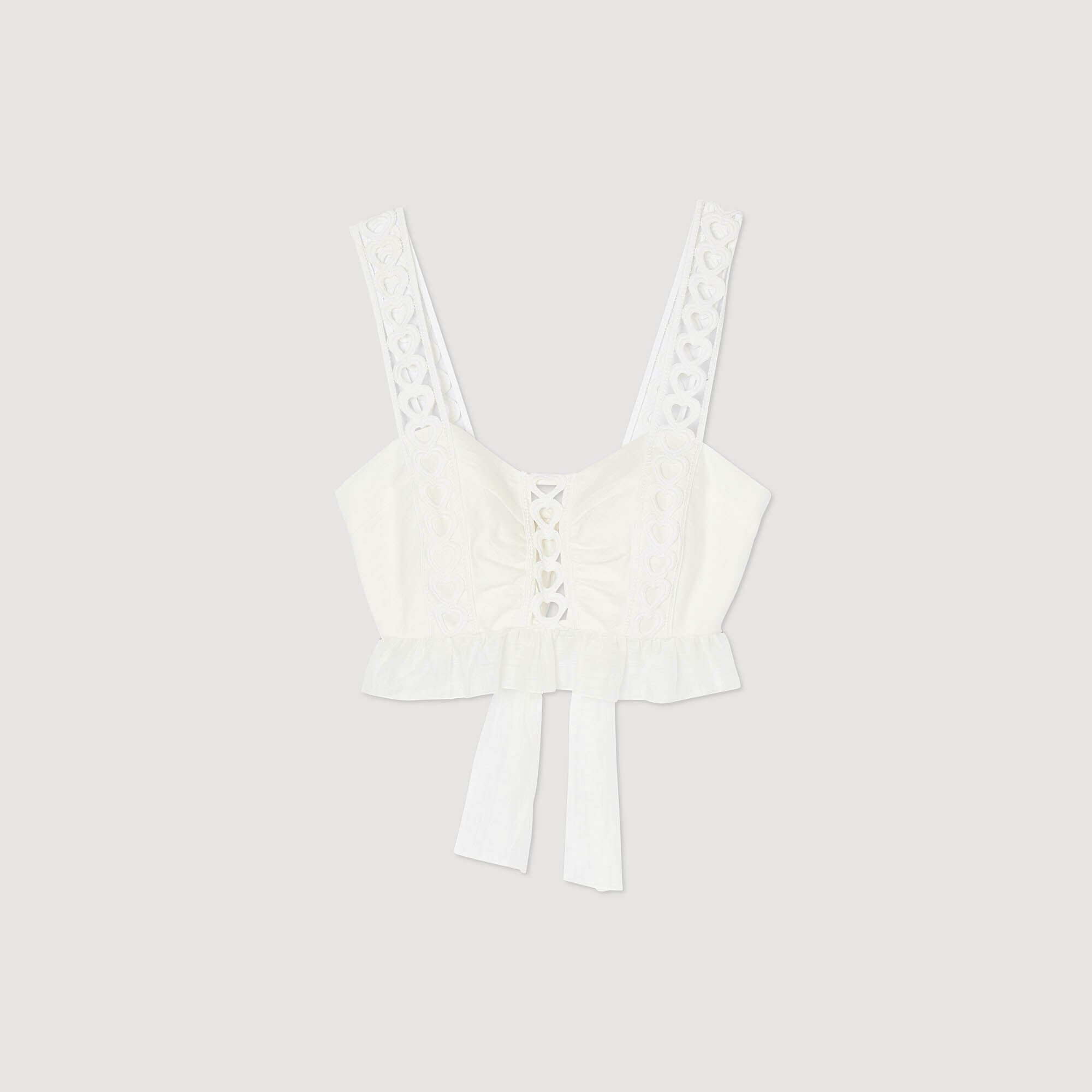 Linen blend crop top