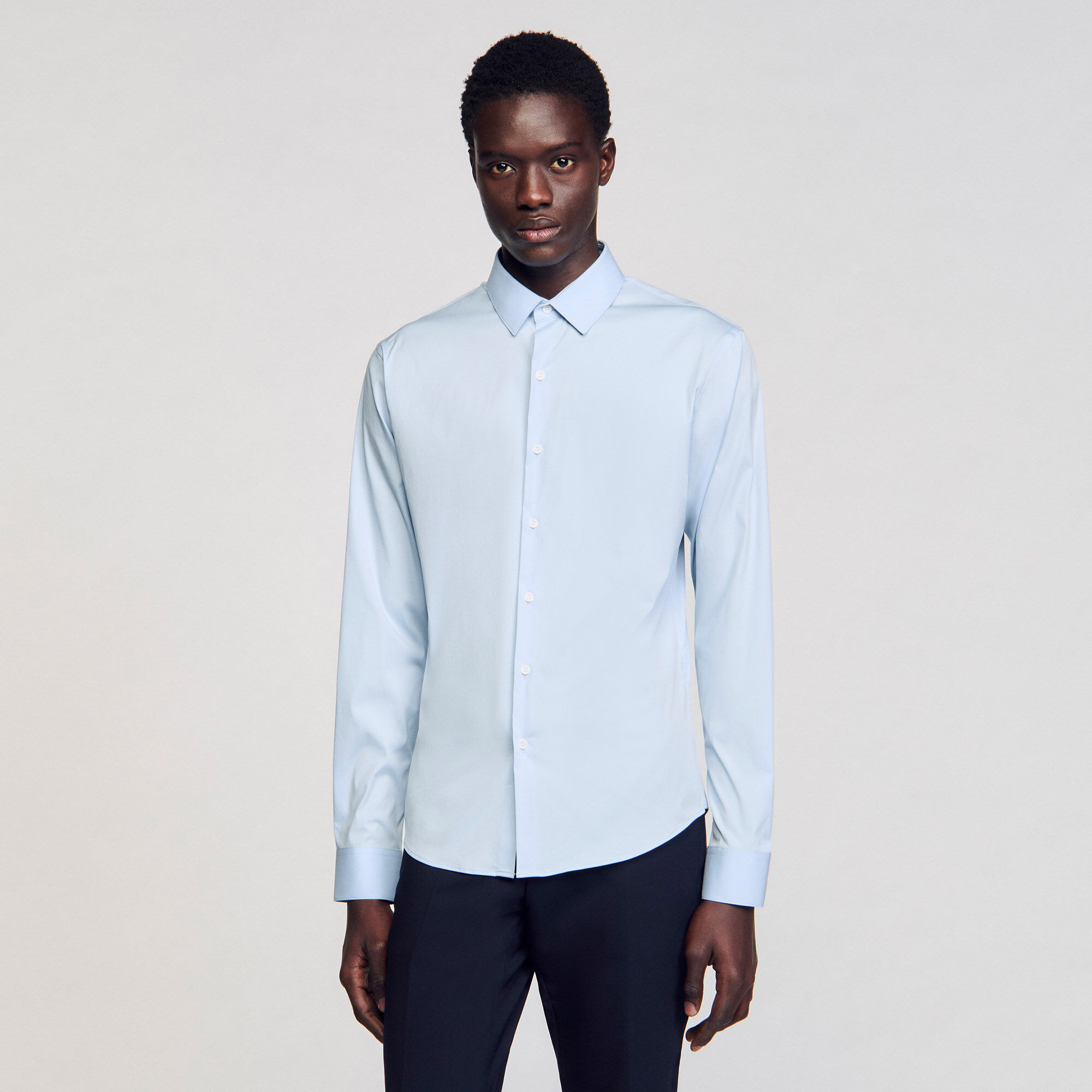 Fitted stretch cotton shirt