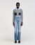 Flared faded jeans
