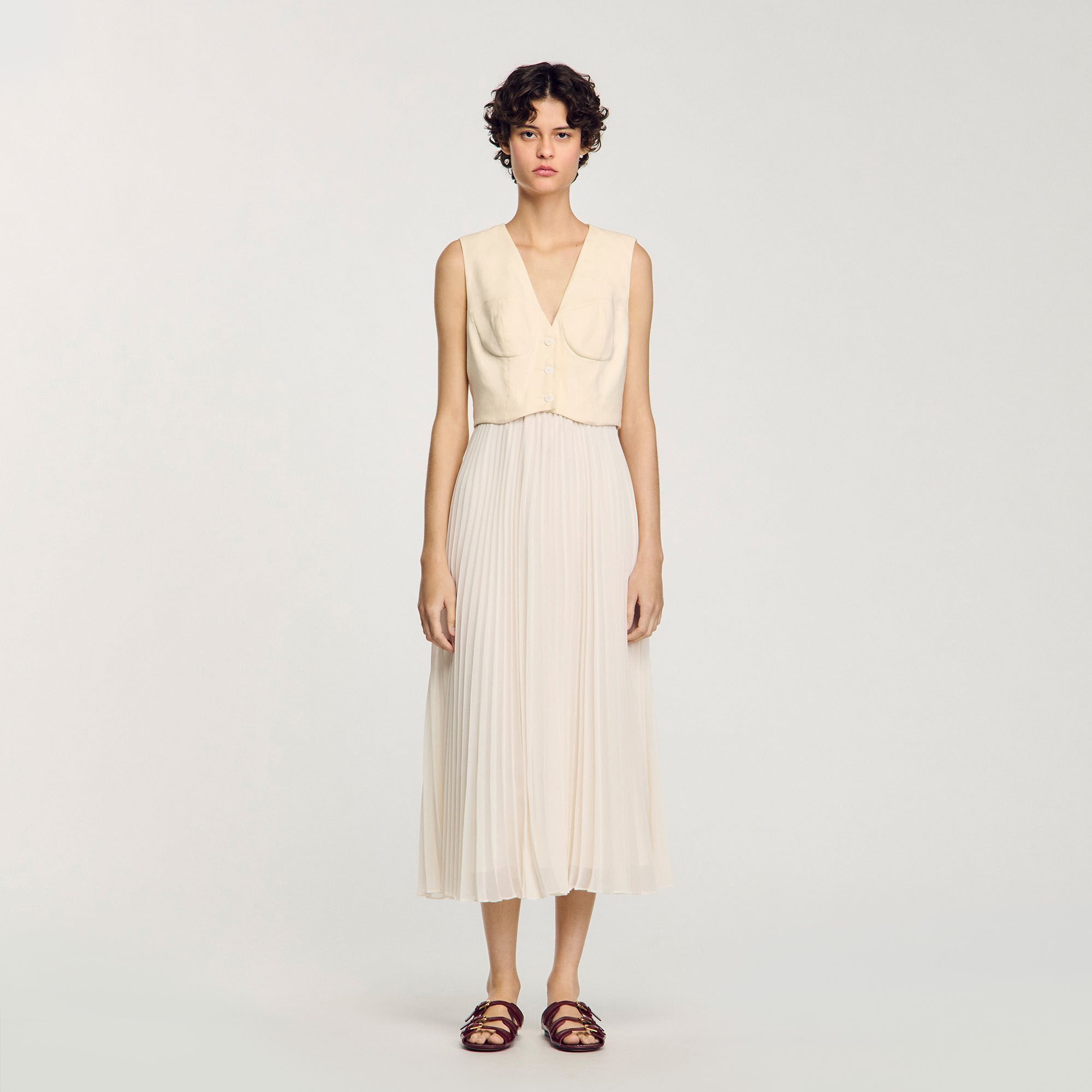 Pleated maxi dress