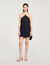Short cape dress with rhinestones