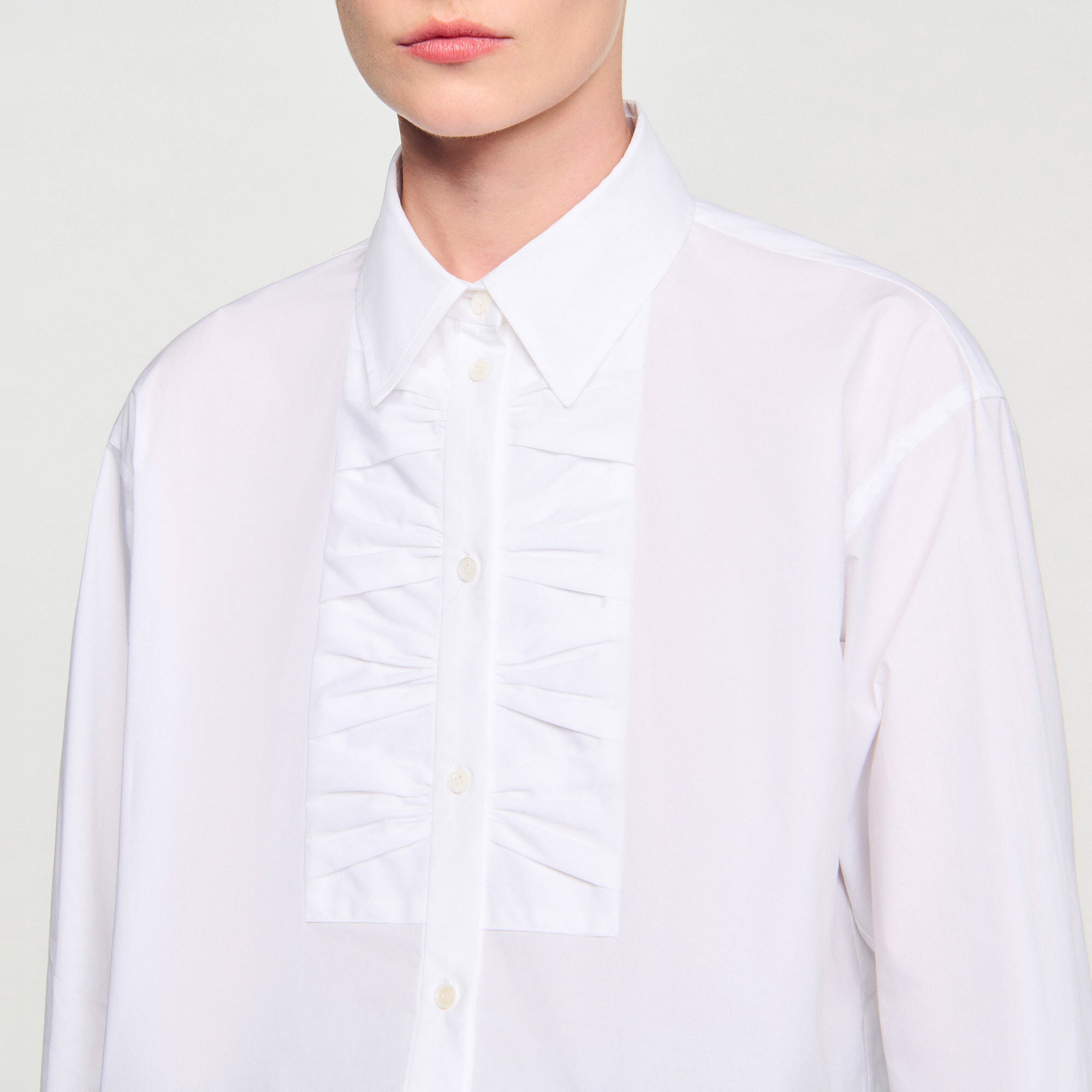 Cropped shirt with bow details - Women | Sandro