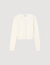 Cropped rib knit cardigan