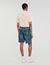 Elasticated denim shorts