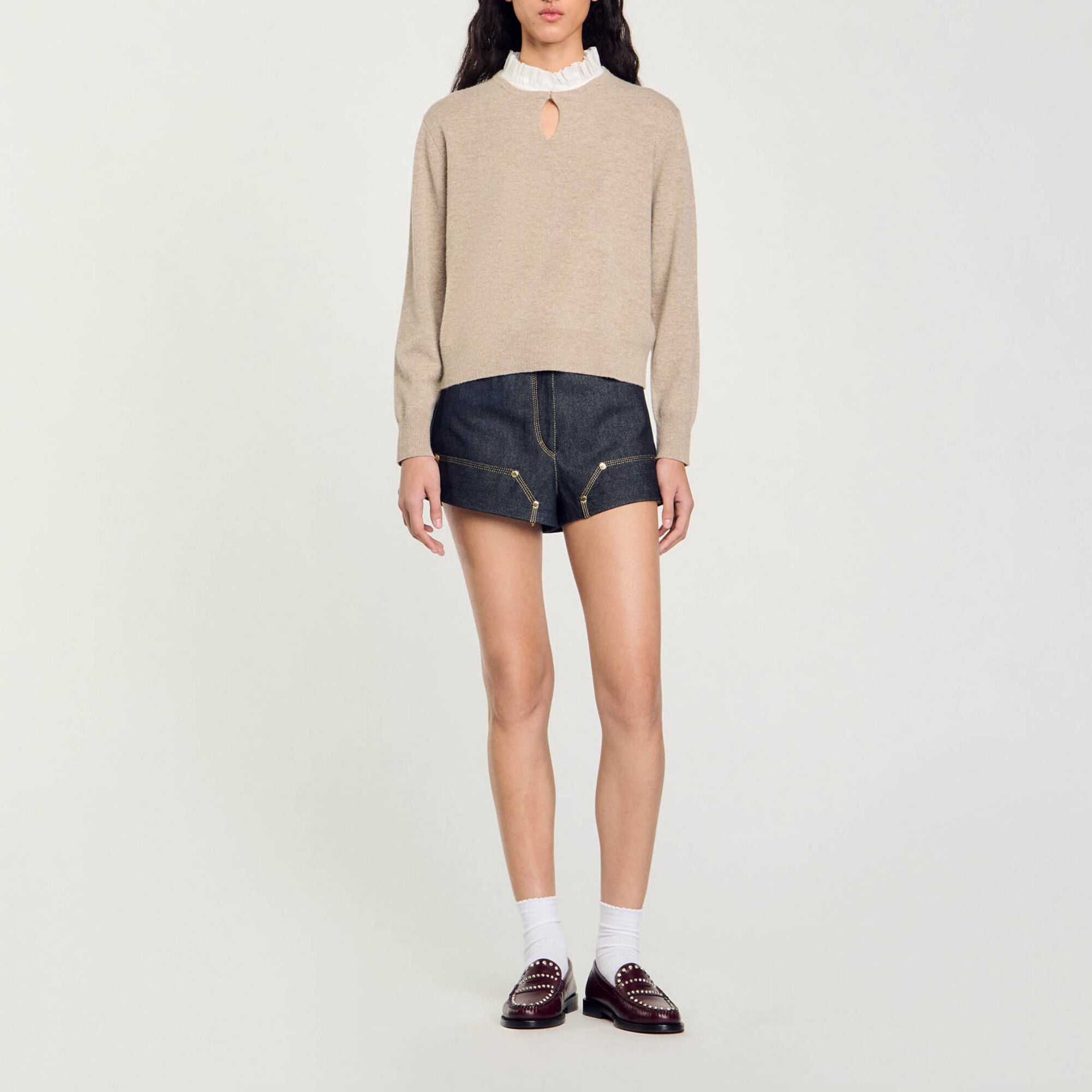 Ruffled wool and cashmere jumper - Women | Sandro