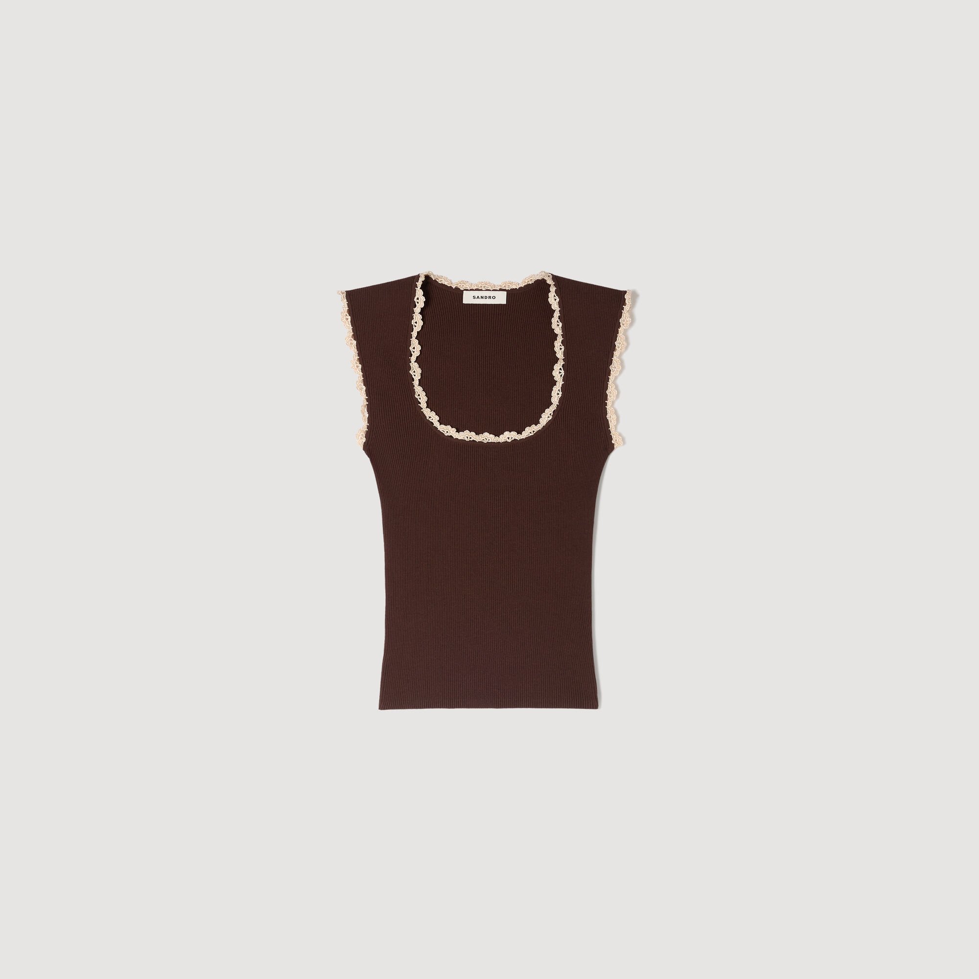 Crochet detail knit top