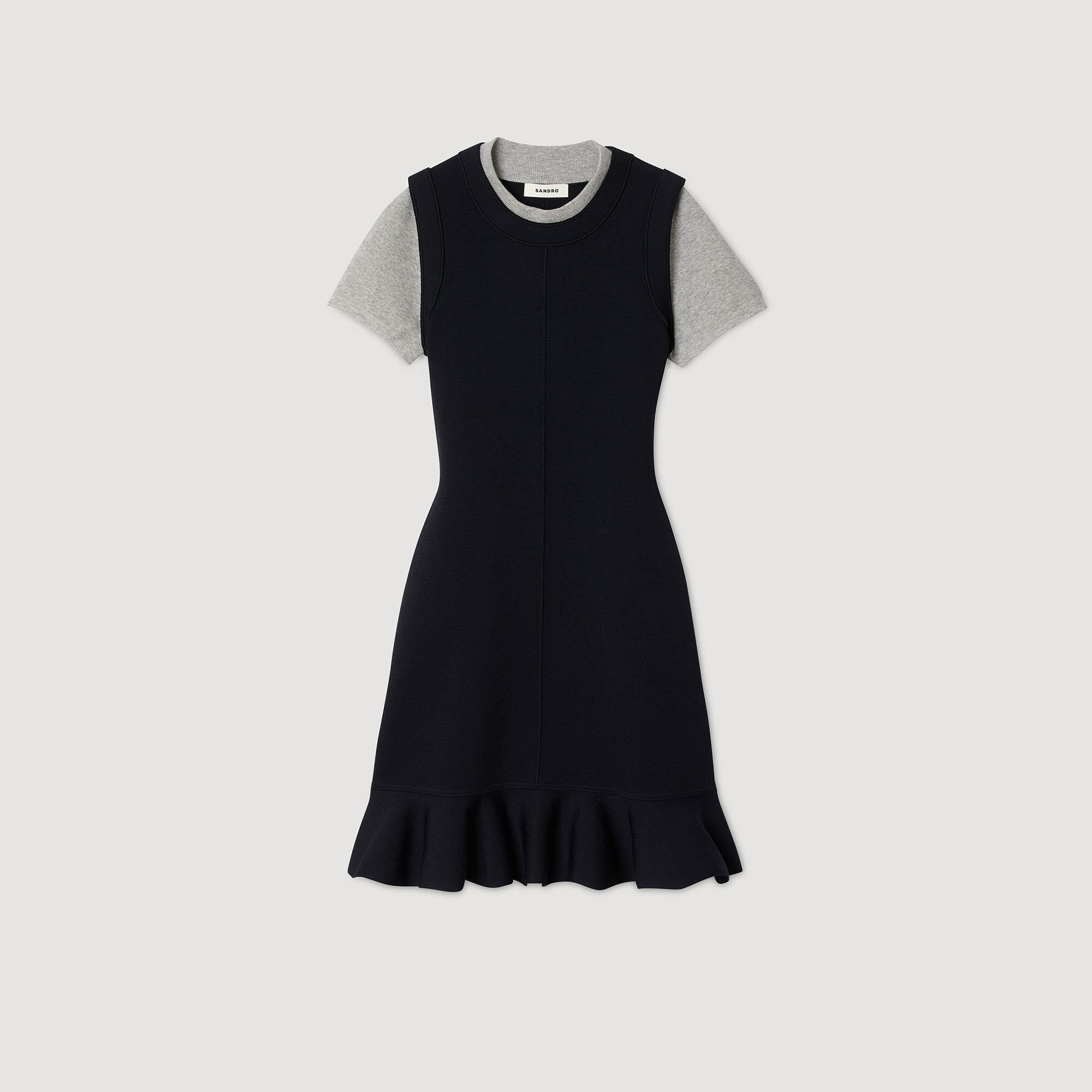 2-in-1 short knit dress