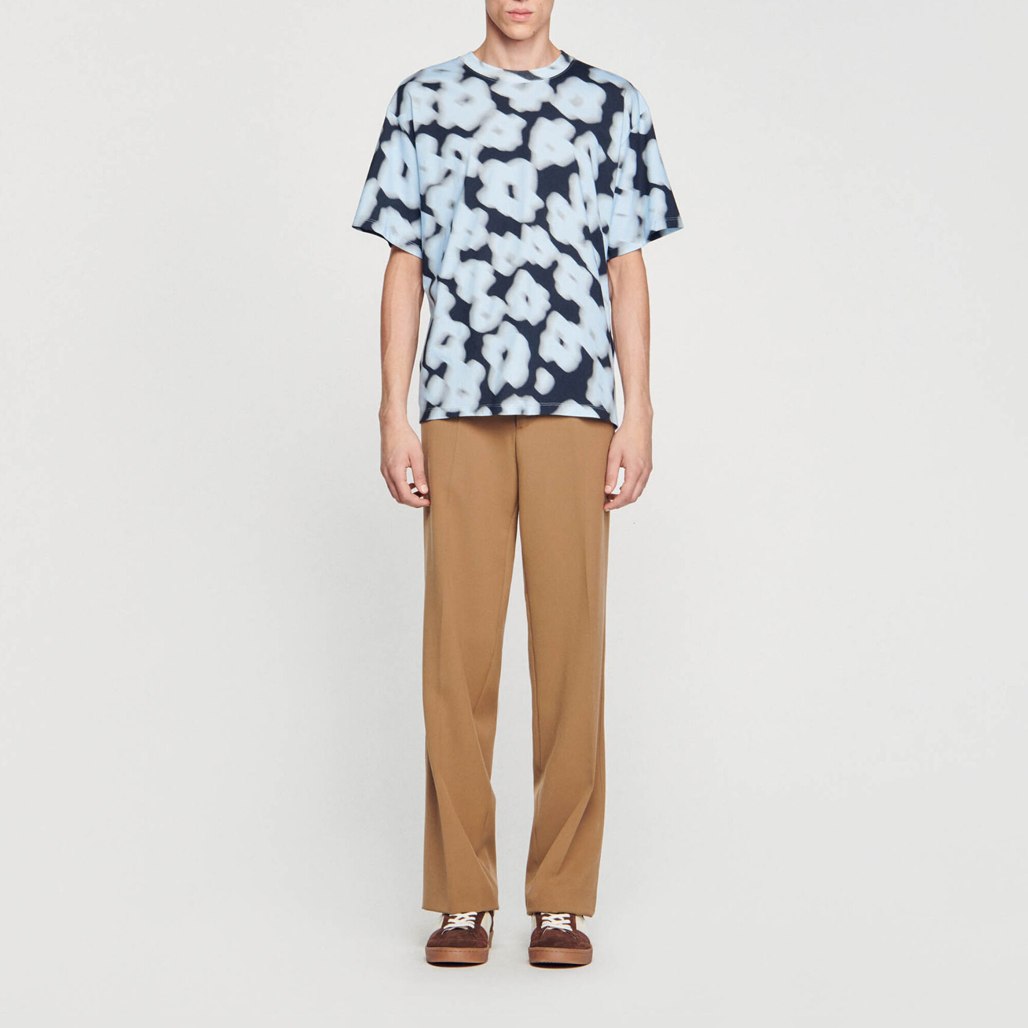 Blurry floral cotton T-shirt