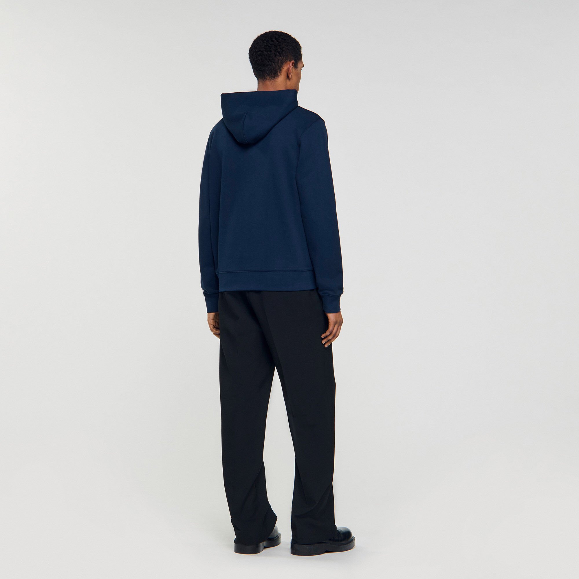 Leather patch sweatshirt